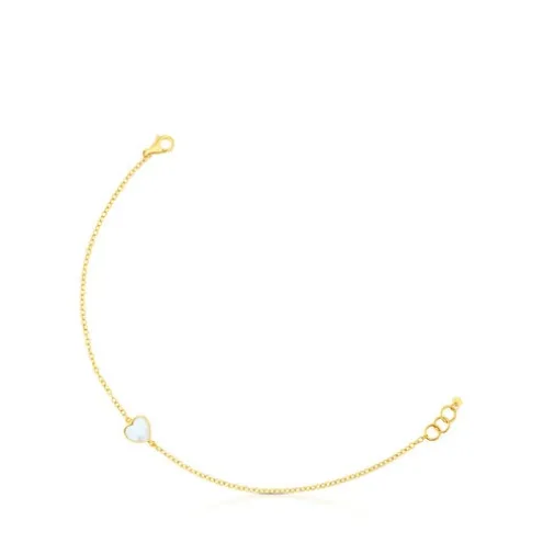 Pulseira XXS coração em Ouro e Nácar