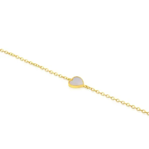 Pulseira XXS coração em Ouro e Nácar