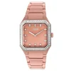 Relógio analógico com bracelete em alumínio rose gold e zircónias Karat Squared
