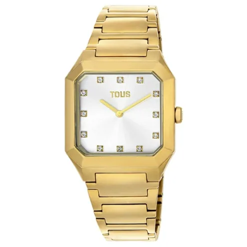 Relógio analógico com bracelete em aço IPG dourado Karat Squared