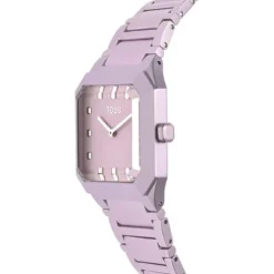 Relógio analógico com bracelete em alumínio rosa Karat Squared