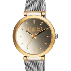 Relógio analógico com bracelete em aço e caixa de alumínio na cor IPG dourado TOUS S-Mesh Mirror
