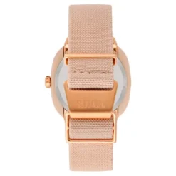 Relógio analógico em aço IPRG nude com bracelete elástica na cor rosa Osier