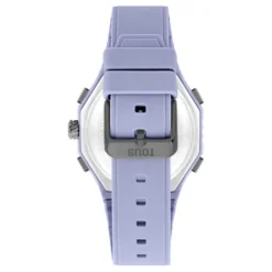 Relógio analógico/digital em aço IP lilás com bracelete em nylon lilás Bet