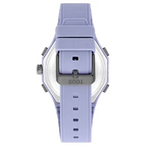 Relógio analógico/digital em aço IP lilás com bracelete em nylon lilás Bet