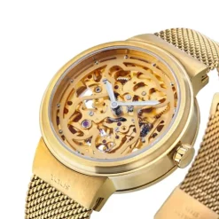 Relógio automático Rond em aço IP dourado