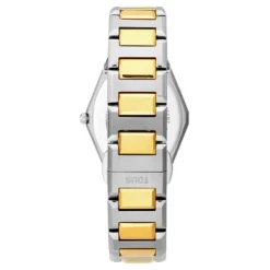 Relógio digital com bracelete em aço SS e aço IPG dourado Karat