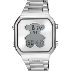 Relógio digital com bracelete em aço SS D-BEAR