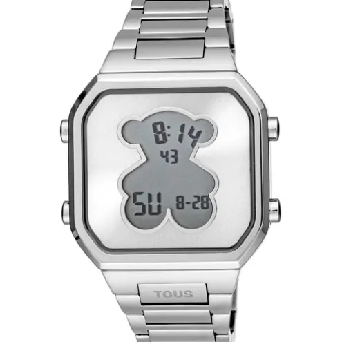 Relógio digital com bracelete em aço SS D-BEAR