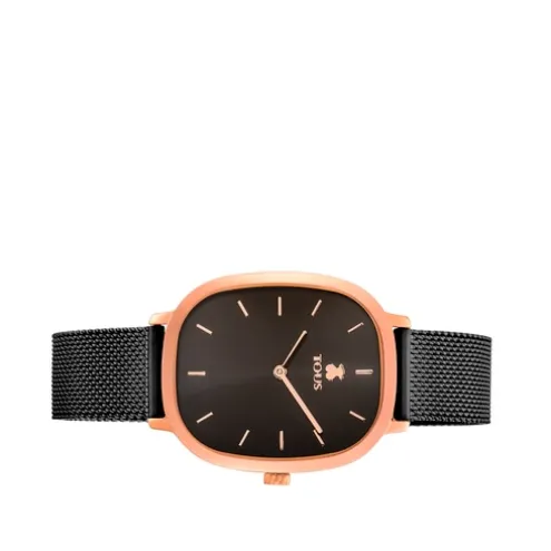 Relógio Heritage em aço IP rosado/IP preto