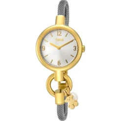 Relógio Hold Charms em Aço IP dourado com correia em Aço