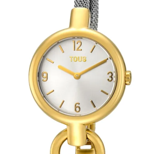 Relógio Hold Charms em Aço IP dourado com correia em Aço