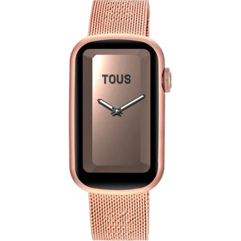 Relógio smartwatch com bracelete em aço IPRG rosado e caixa de alumínio na cor IPRG rosado TOUS T-Band Mesh