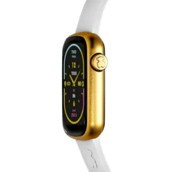 Relógio smartwatch com correia em nylon e correia em silicone branco T-Band