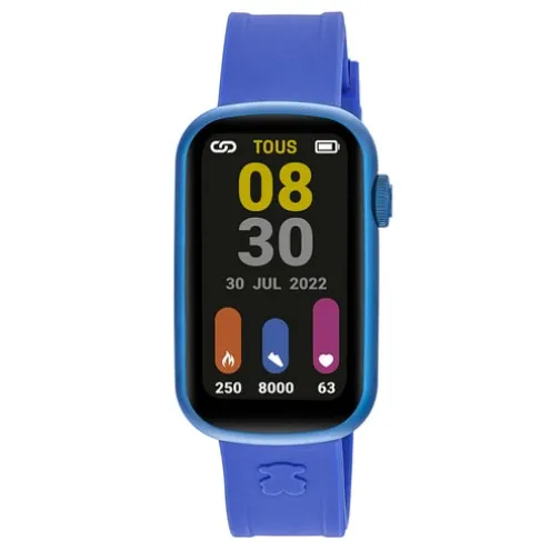 Relógio smartwatch com correia em nylon e correia em silicone azul T-Band