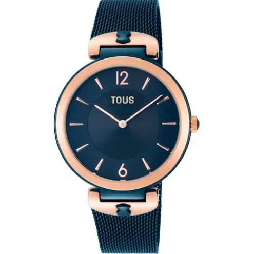 Relógio S-Mesh bicolor Aço/IP rosado e azul