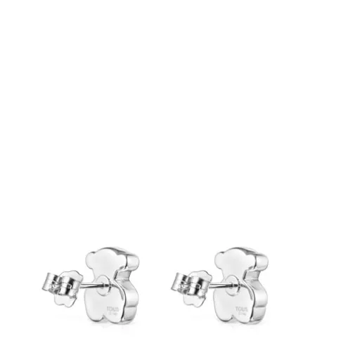 Rhodiated Gold Sweet Dolls Bear Earrings