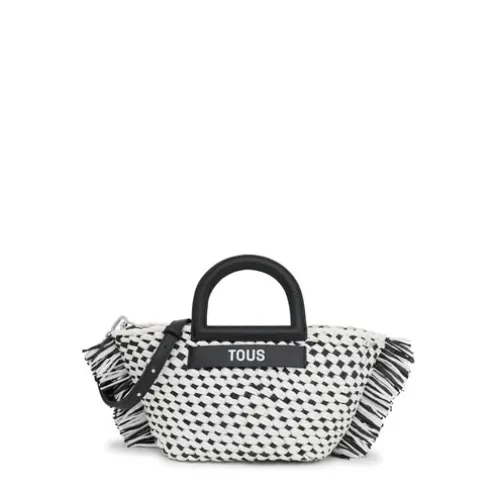 Tote bag em ráfia média preta TOUS Dora
