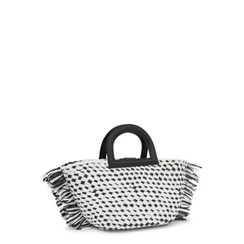 Tote bag em ráfia média preta TOUS Dora