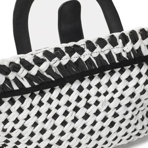 Tote bag em ráfia média preta TOUS Dora